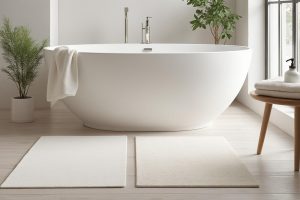Tapis De Douche En Terre De Diatomée - Absorbant, Antidérapant, Séchage Rapide - Motif Géométrique Moderne - Pour Salle De Bain, Cuisine, Spa - Lavable Et Durable